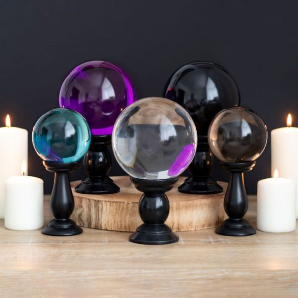 Large Purple Crystal Ball on Stand - Image 3