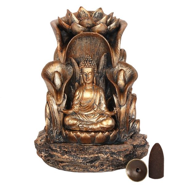 Bronze Buddha Backflow Incense Burner - Image 3