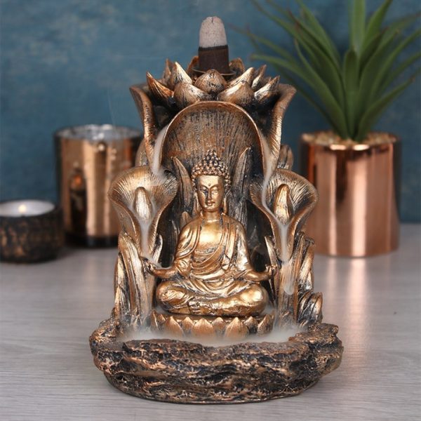 Bronze Buddha Backflow Incense Burner - Image 4