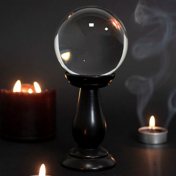 Small Clear Crystal Ball on Stand - Image 2