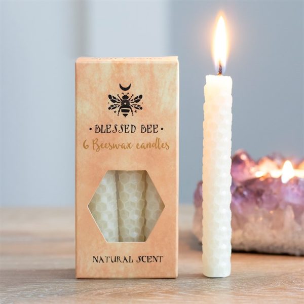 Set of 6 Cream Beeswax Spell Candles - Image 5