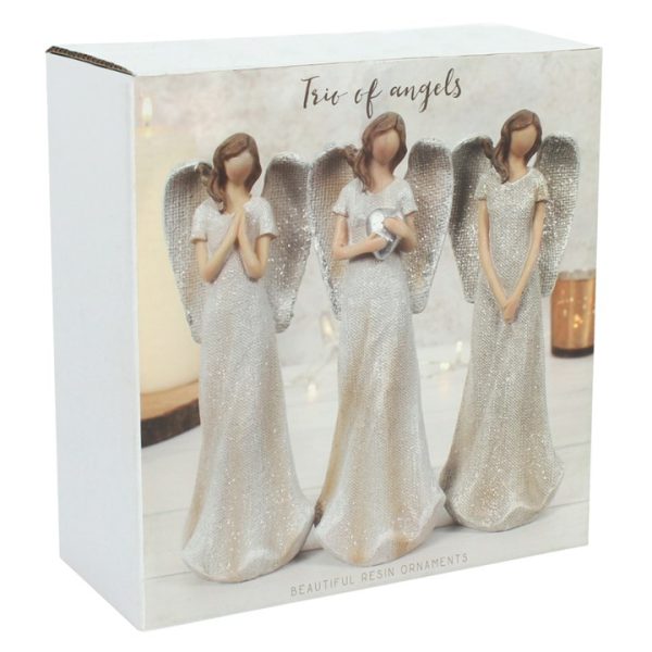 Trio of Small Glitter Angels - Image 3