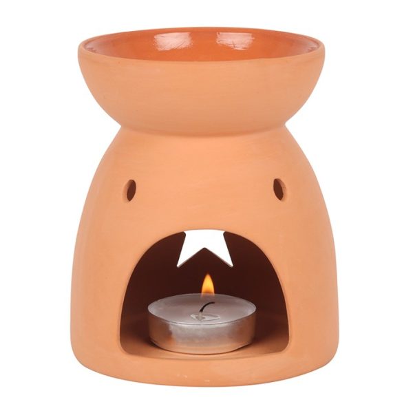 Star Cutout Terracotta Effect Oil Burner - Image 2