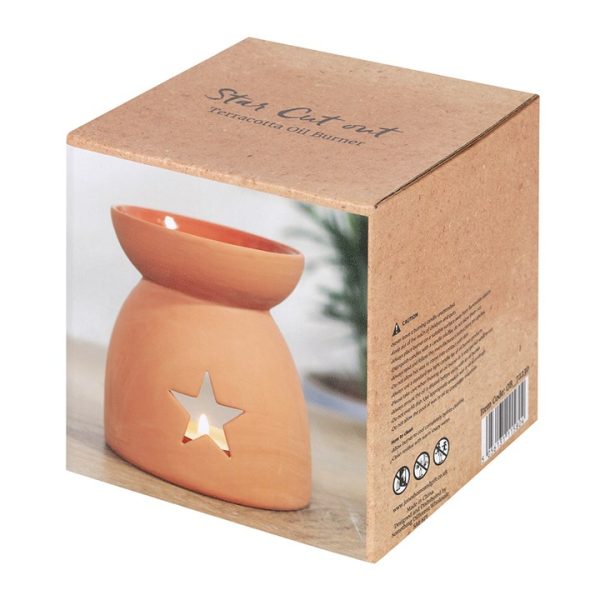 Star Cutout Terracotta Effect Oil Burner - Image 3