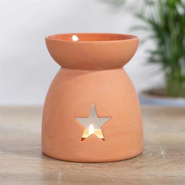 Star Cutout Terracotta Effect Oil Burner - Image 4