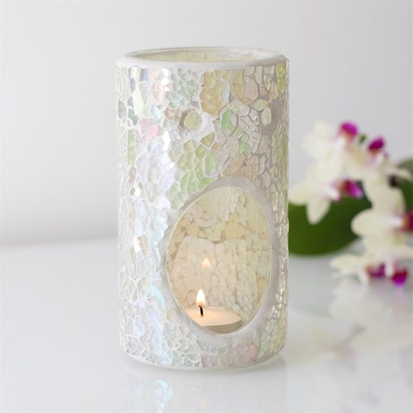 Pillar White Iridescent Crackle Oil Burner - Image 4