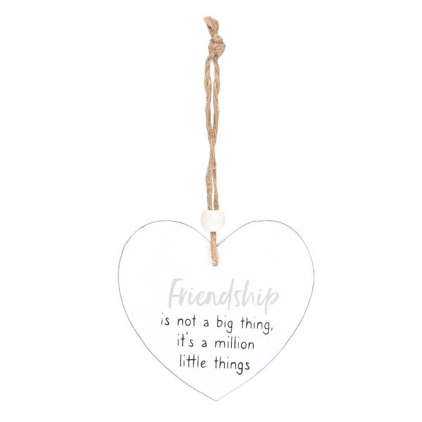 Friendship Is... Hanging Heart Sentiment Sign