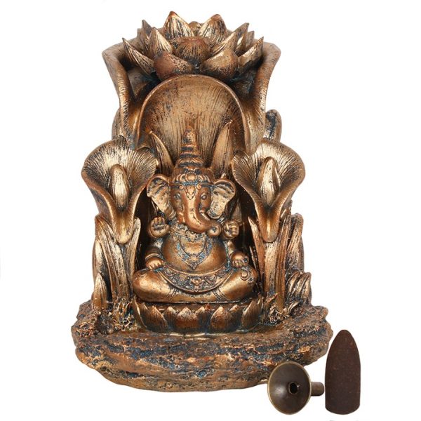 Bronze Ganesh Backflow Incense Burner - Image 3