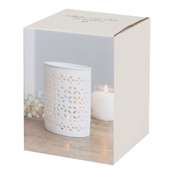 White Matte Cut Out Oil Burner - Image 3