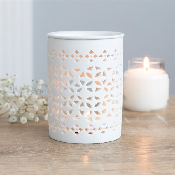 White Matte Cut Out Oil Burner - Image 4