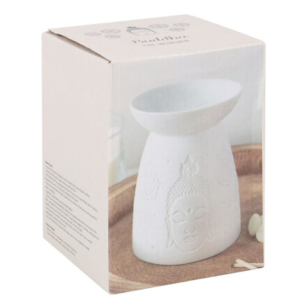 White Ceramic Buddha Face Oil Burner - Image 5