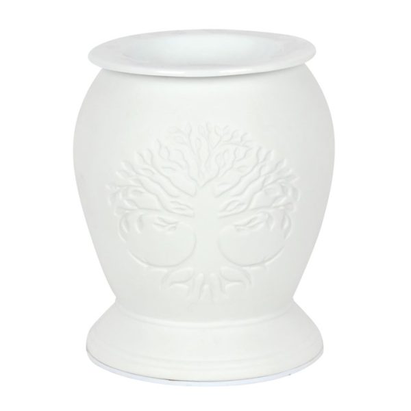 Tree of Life White Ceramic Electric Oil Burner - Image 2