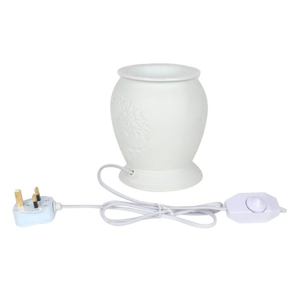 Tree of Life White Ceramic Electric Oil Burner - Image 3