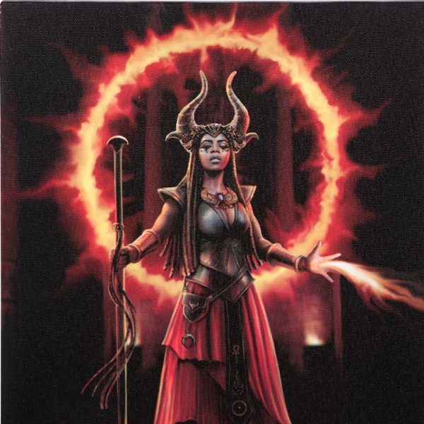 19x25cm Fire Element Sorceress Canvas Plaque by Anne Stokes - Image 2