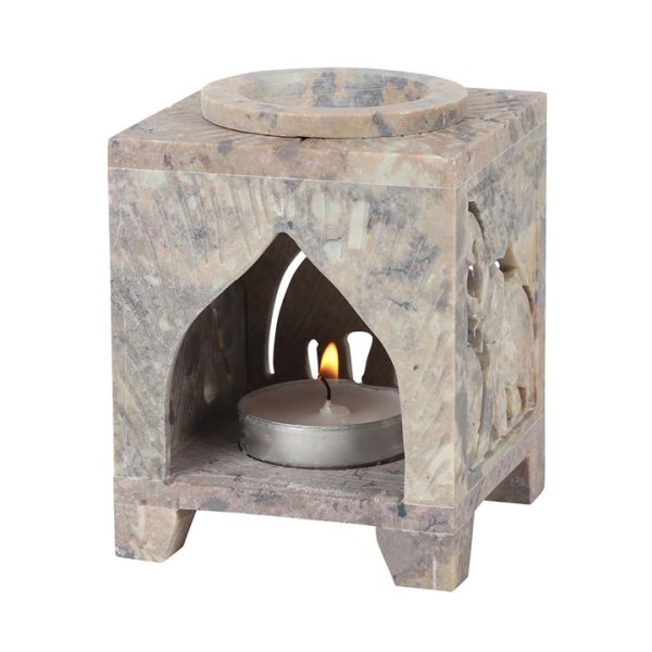 Carved Elephant Soapstone Oil Burner - Image 2