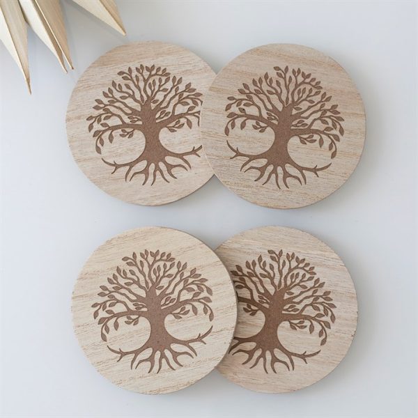 Set of 4 Tree of Life Engraved Coasters - Image 5