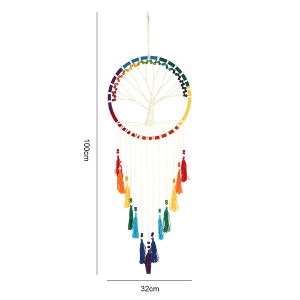 100cm Rainbow Beaded Tree of Life Dreamcatcher - Image 2