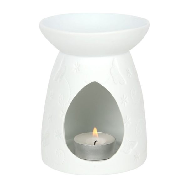 White Ceramic Butterfly Oil Burner - Image 3