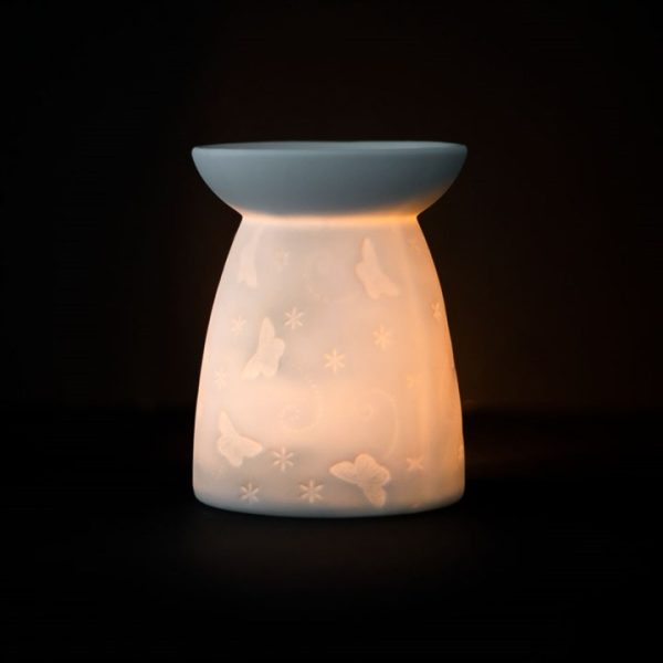 White Ceramic Butterfly Oil Burner - Image 6