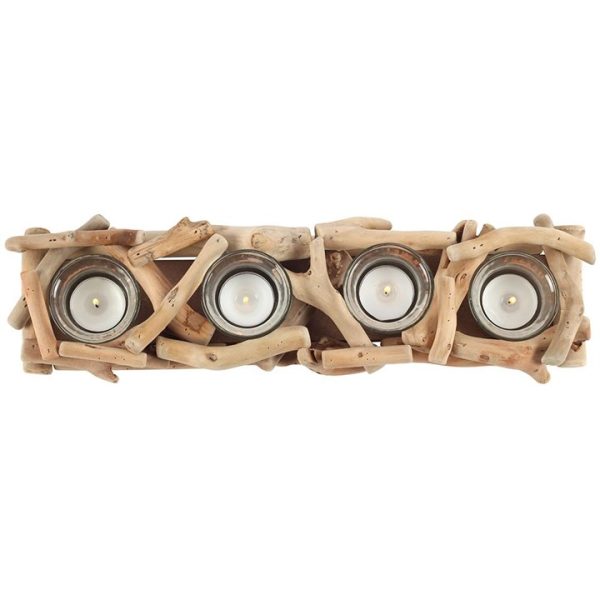 4pc Driftwood Candle Holder - Image 2