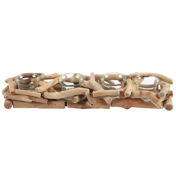 4pc Driftwood Candle Holder - Image 3