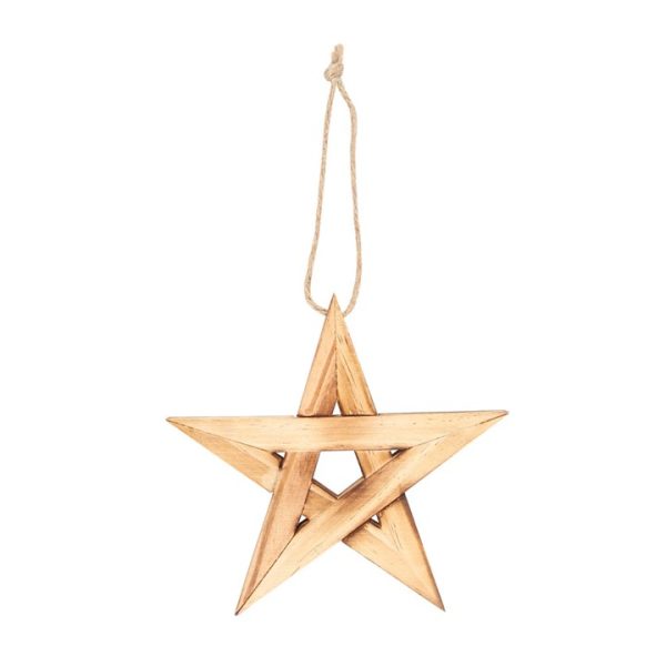 Hanging Wooden Pentagram Decoration - Image 2