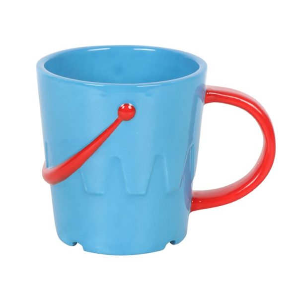 Bucket Shaped Ceramic Mug with Spade Spoon - Image 2