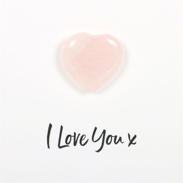 I Love You Rose Quartz Crystal Heart Greeting Card - Image 2