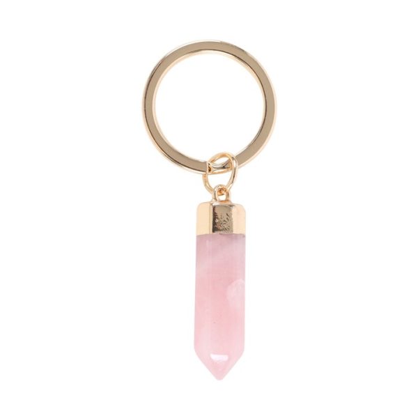 Rose Quartz Semi Precious Crystal Keyring - Image 3