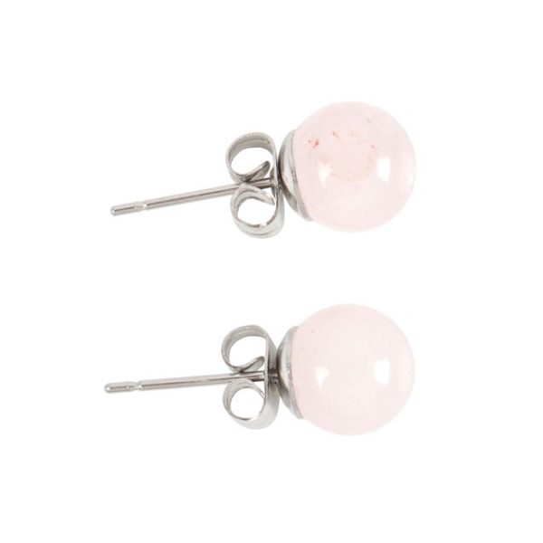 Rose Quartz Semi Precious Crystal Earrings - Image 3