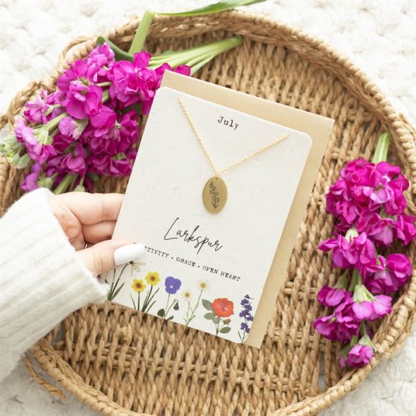 July Larkspur Birth Flower Necklace Card - Image 5