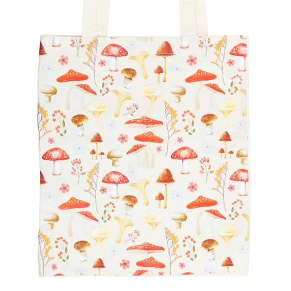 Mushroom Print Polycotton Tote Bag - Image 2