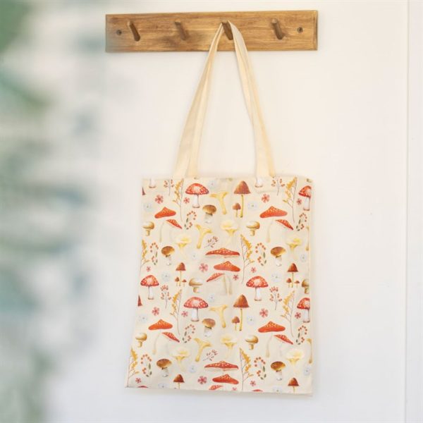 Mushroom Print Polycotton Tote Bag - Image 4