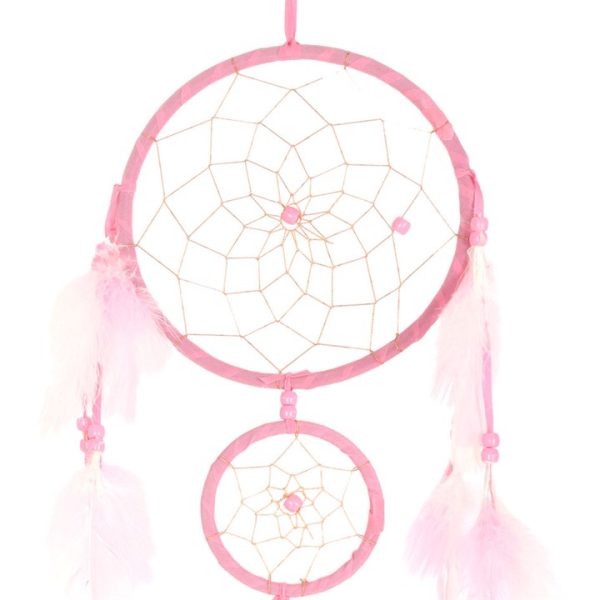 Light Pink Double Dreamcatcher with Tassels - Image 2