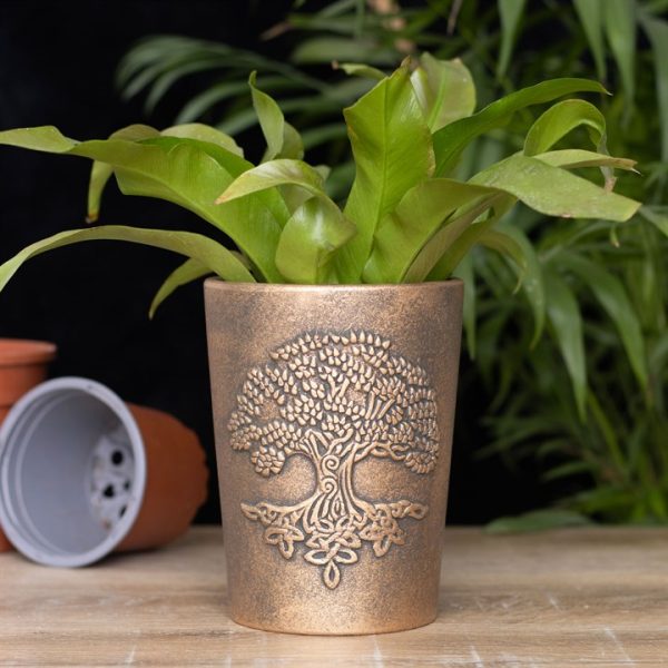 Tree of Life Bronze Terracotta Plant Pot by Lisa Parker - Image 4