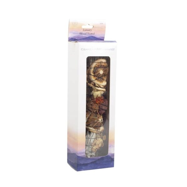 9in Ritual Wand Smudge Stick with Rosemary, Palo Santo and Red Jasper - Image 4