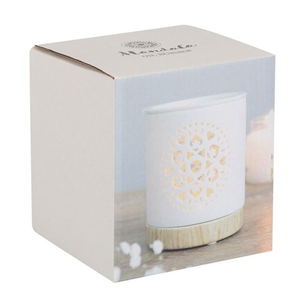 White Mandala Cut Out Oil Burner - Image 3