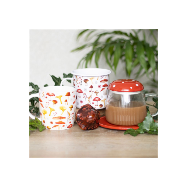 Glass Mushroom Mug and Saucer - Image 6