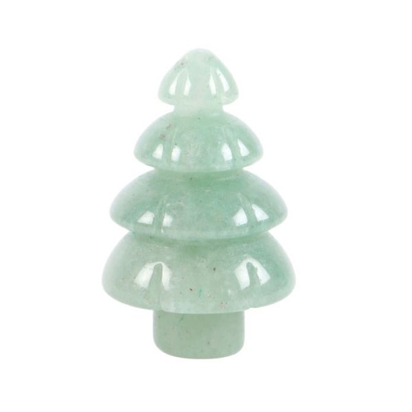 Green Aventurine Crystal Christmas Tree in a Bag - Image 2