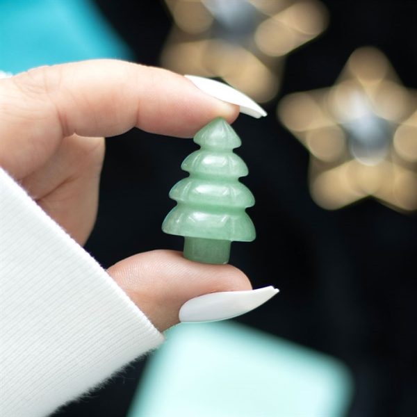 Green Aventurine Crystal Christmas Tree in a Bag - Image 4