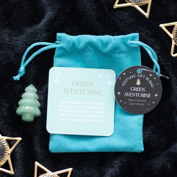 Green Aventurine Crystal Christmas Tree in a Bag - Image 5