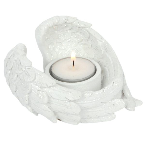 Glitter Angel Wing Candle Holder - Image 2