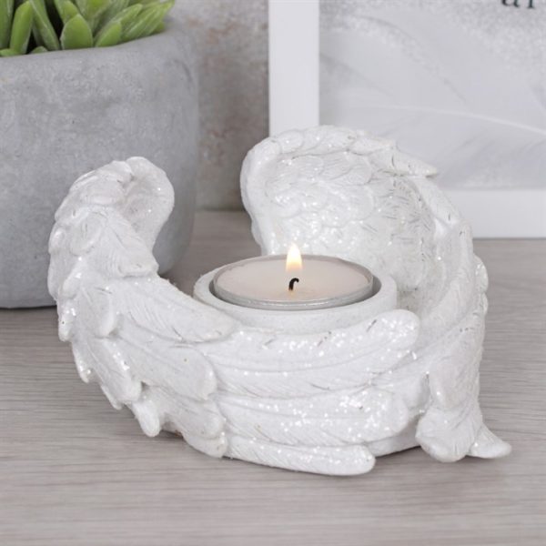 Glitter Angel Wing Candle Holder - Image 3