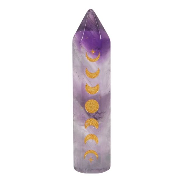 5cm Amethyst Moon Phase Crystal Point - Image 2