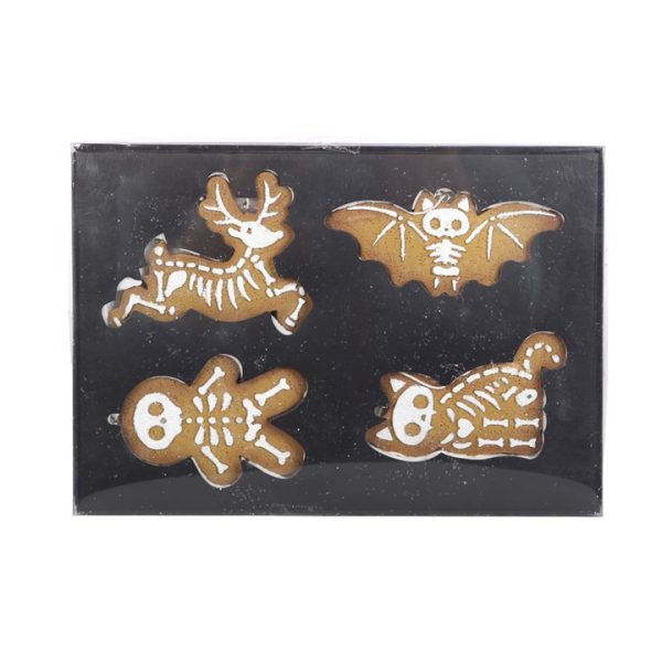 Set of 4 Creepy Skeleton Cookie Ornaments - Image 3