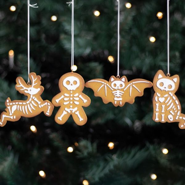 Set of 4 Creepy Skeleton Cookie Ornaments - Image 5