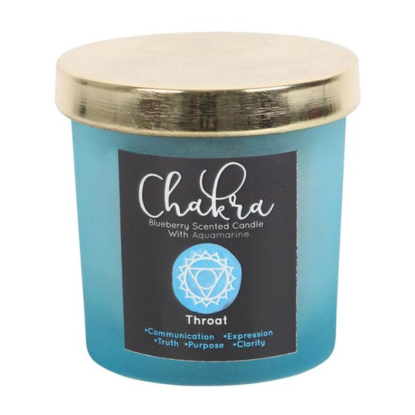 Throat Chakra Blueberry Crystal Chip Candle - Image 3