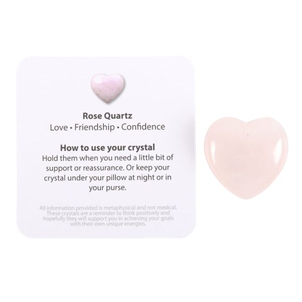 I Love You Rose Quartz Crystal Heart in a Bag - Image 2