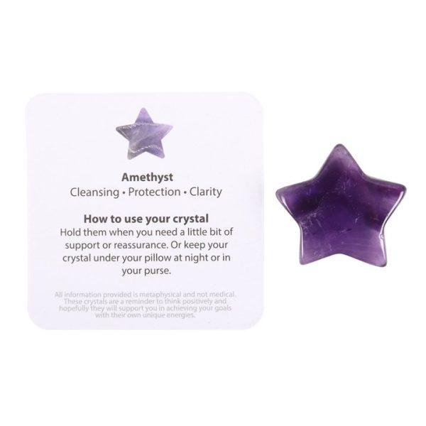 Friends Are Like Stars Lucky Amethyst Crystal Star in a Bag - Image 2