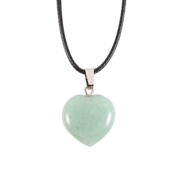 Green Adventurine Healing Crystal Heart Necklace - Image 3